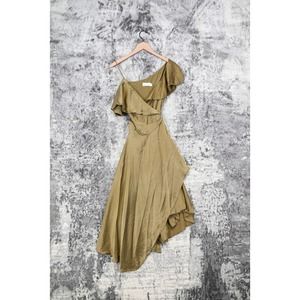 *MUST GO* Zimmerman Green Asymmetrical Silk Wrap Dress
